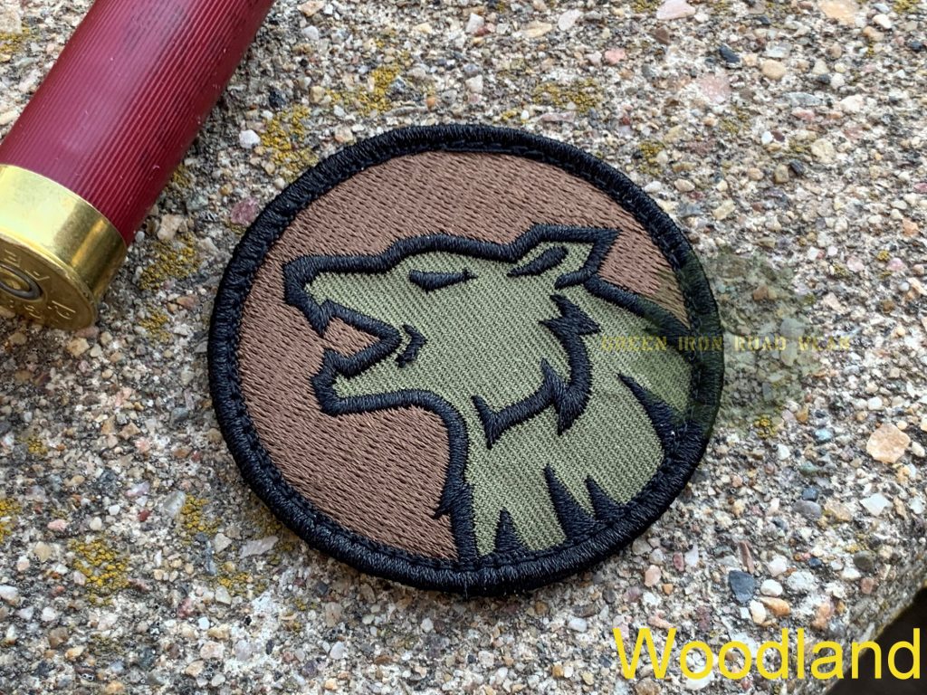 Wolf Head Embroidered Patch Green Iron Road Wear